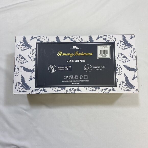 Tommy Bahama Slippers Men's Small 8/9 Brown Cognac Preppy Sherpa Lined  Comfort - Picture 8 of 10